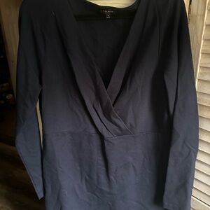 Talbots Deep Blue V-Neck Blouse